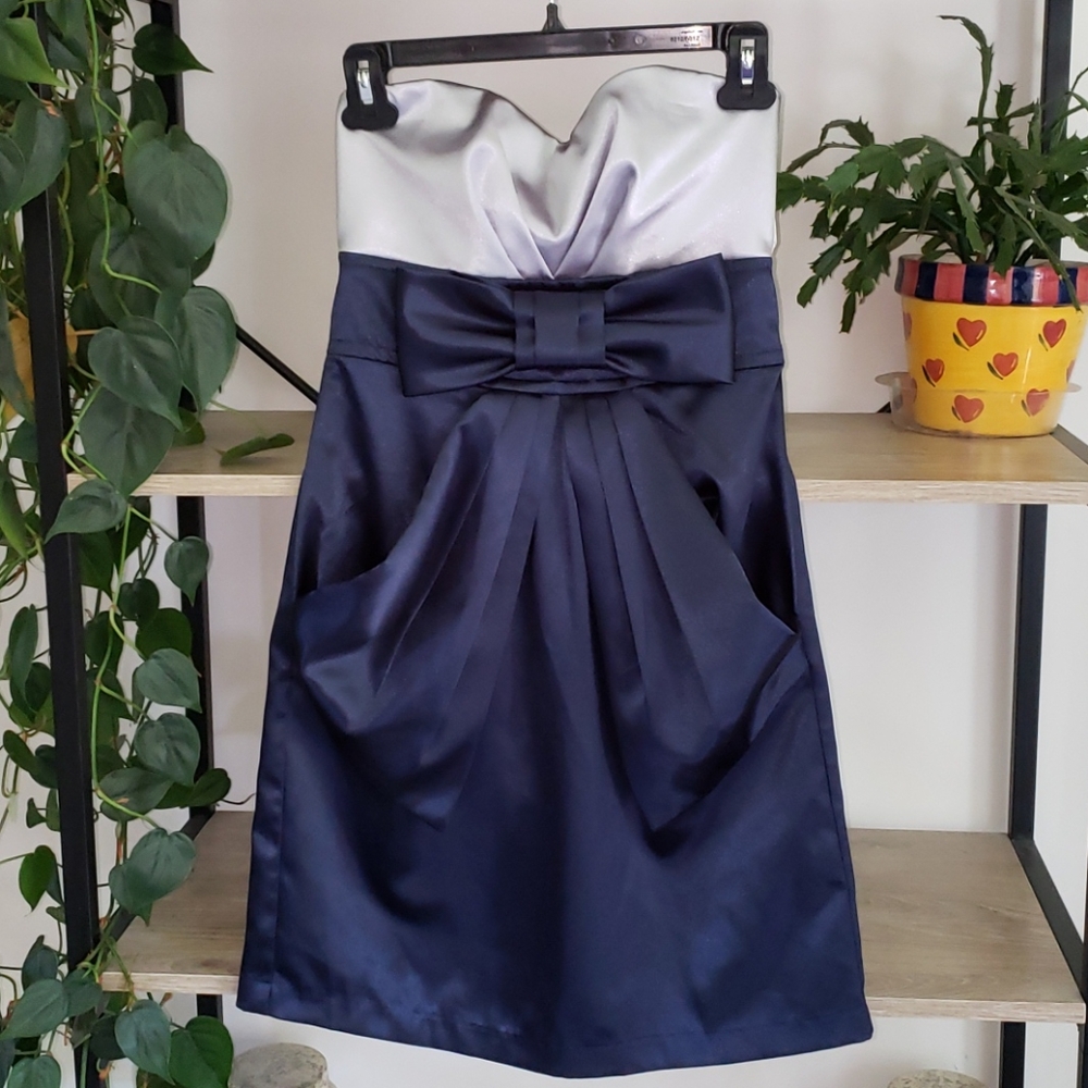 Classy Silver & Midnight Blue Dress
